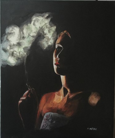 Portrait femme à la cigarette